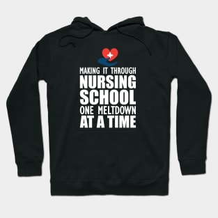 Nursing School - Making it through nursing school one meltdown at a time Hoodie